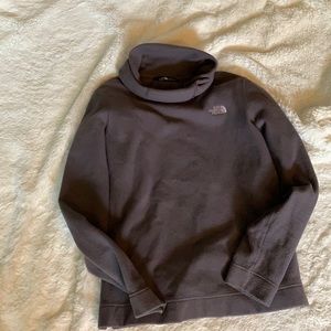North face grey fleece cowlneck Medium